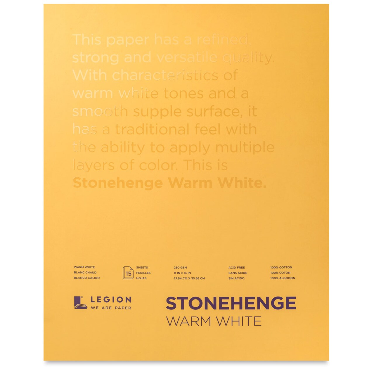 Legion Stonehenge Drawing Paper Pad - 11&#x22; x 14&#x22;, Warm White, 15 Sheets